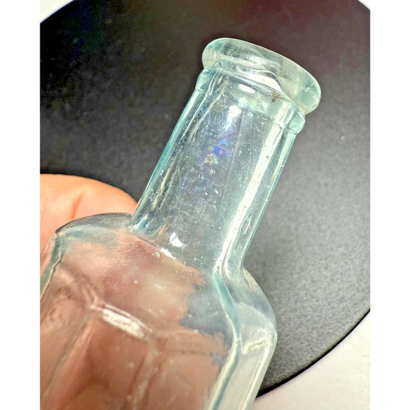 Antique Rev NH Downs Vegetable Balsamic Elixir 1890 Blue 12 Sided 4.5" Bottle - Picture 11 of 12